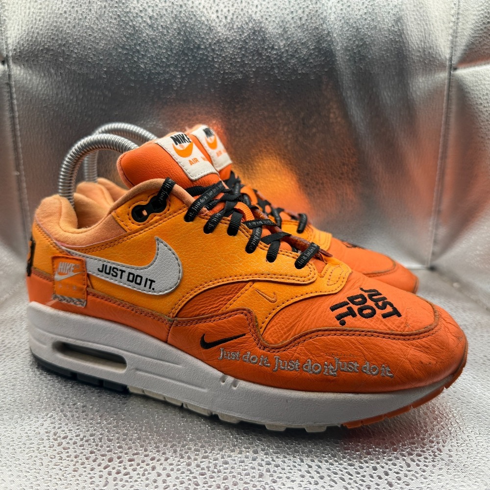 Size 7 Nike Air‎ Max 1 LX Just Do It Orange Womens Athletic Shoes 917691-800